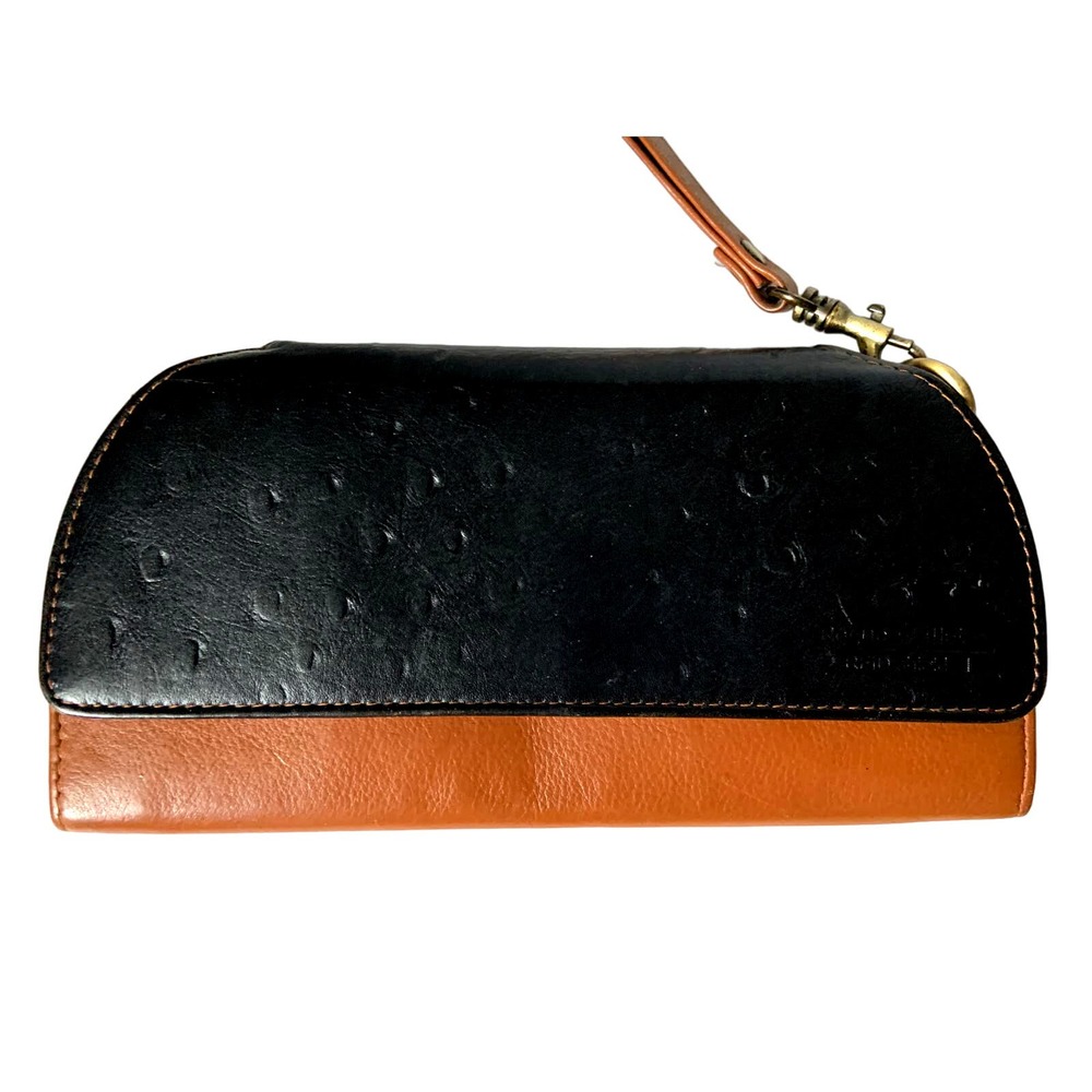 Rogue Wrist Leather Wallet Black Front wrist strap Dark Academia